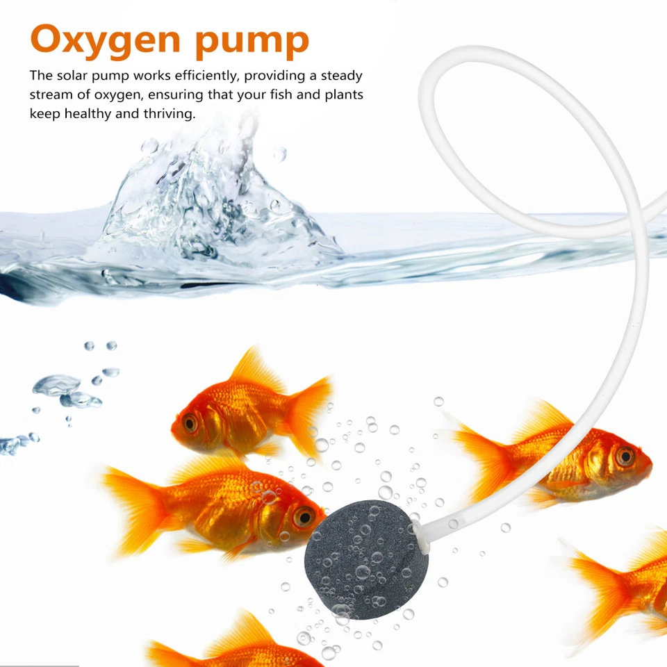 Pompa ad aria solare per acquario, acquario, pompa per acqua per laghetto, - Immagine 3 di 4