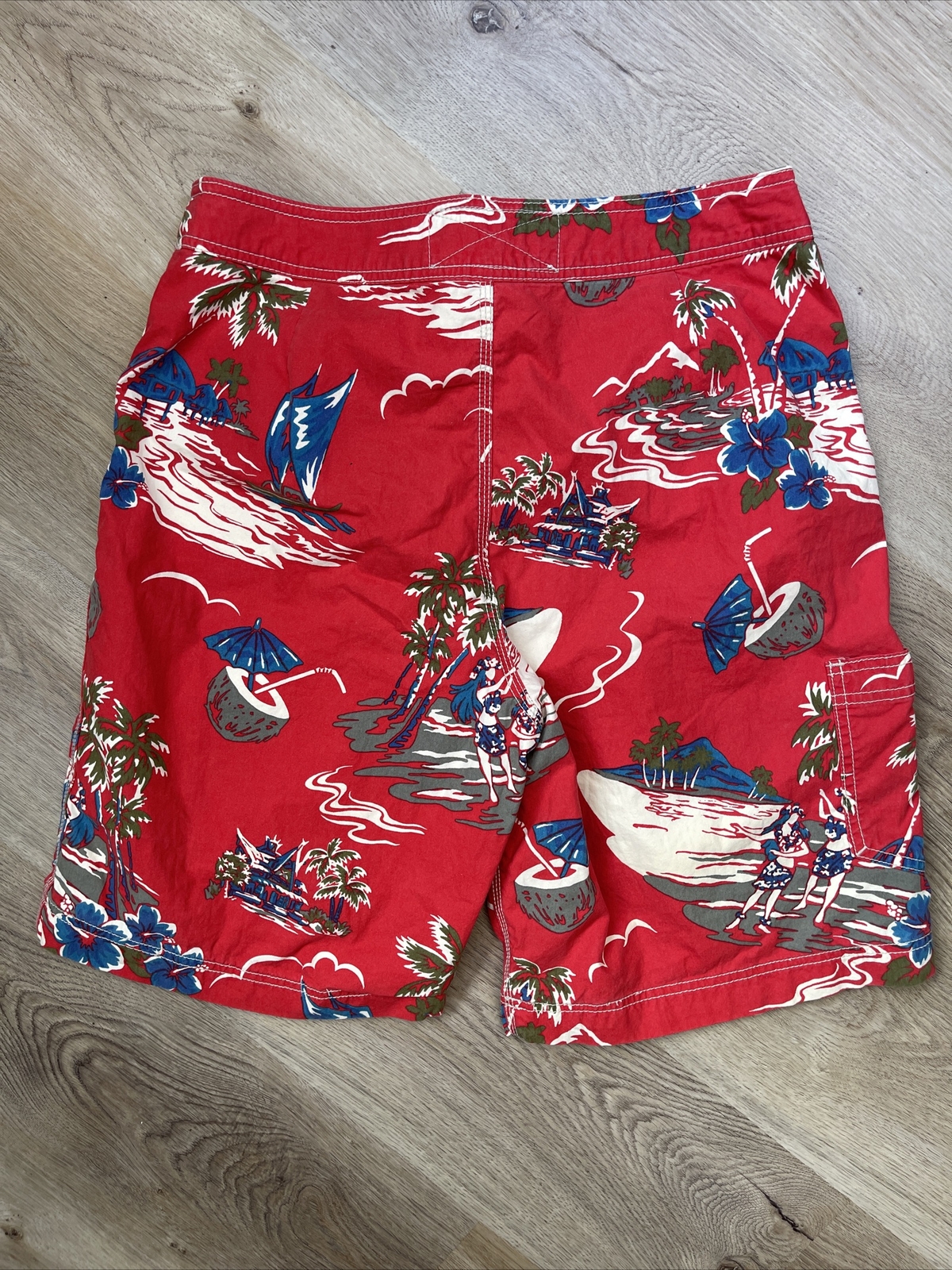 American Eagle Outfitters Board Shorts Men Size 32 Hawaiian Girls Rare Cargo image 5
