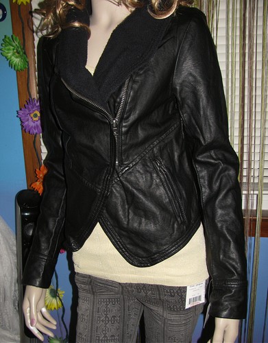 ¡NUEVO! FREE PEOPLE Negro CUERO VEGANO Boho Cremallera MOTOCICLETA Abrigo Chaqueta 0 6 12 $168 - Imagen 4 de 12