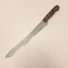 Vintage GIESSER GERMANY Rostfrei 10" Blade Carving Slicing Knife Wood Handle