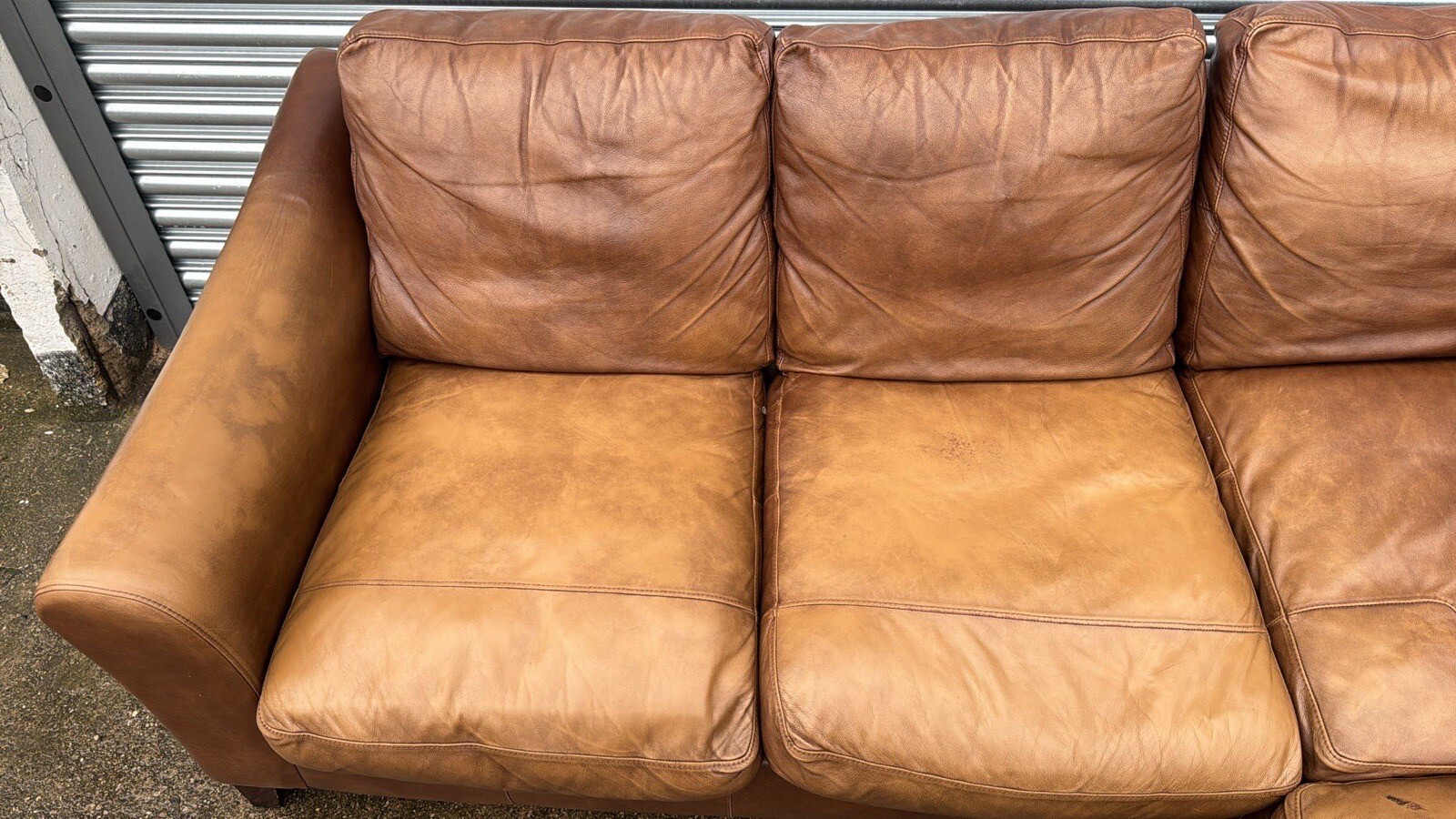 LAURA ASHLEY BASLOW BROWN LEATHER CORNER SOFA eBay
