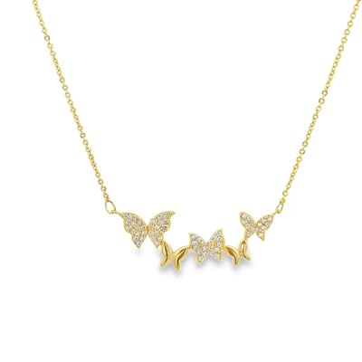 Exquisite Butterfly Necklace | Symbol of Beauty & Transformation | 3 Colors, 18''