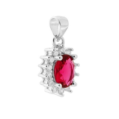 Gemelli Uomo In Argento 935 Argentium Con Rubino Rosso E Zirconi Bianchi &ndash; Meera Jewels