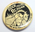 VINTAGE USA ''ROCK AGAINST REAGAN'' MUSOC PROTEST POLITICS 1983-1984 PIN BADGE