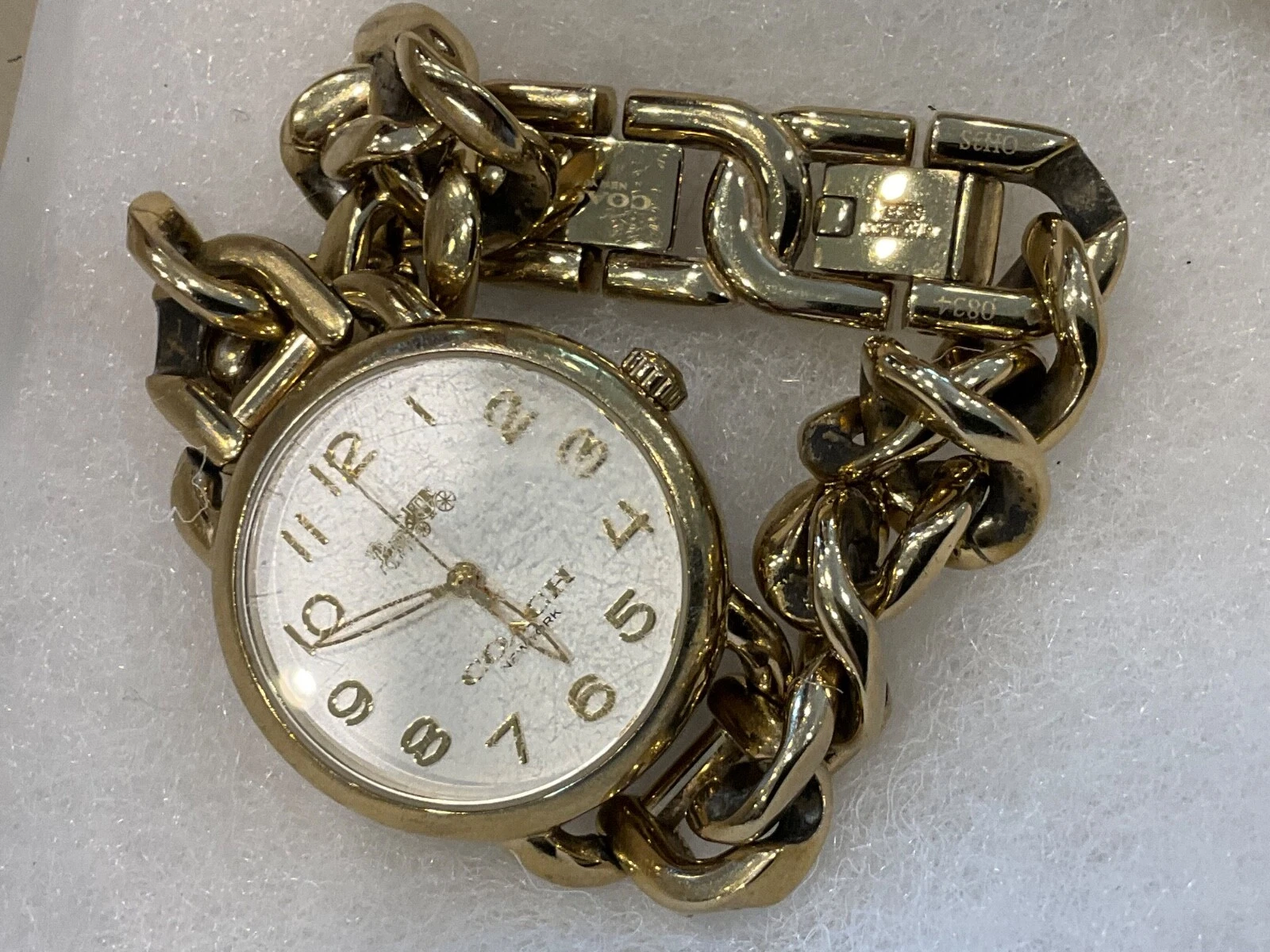 Orologio Coach Donna Delaney Acciaio Inox Tono Oro Catena Link Bracciale 28mm