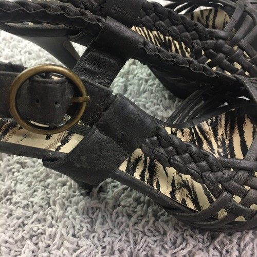 Steve Madden size 9 Luxe strap heels braided black - Picture 4 of 6