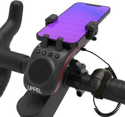 UPPEL Fahrrad Handyhalterung 5000mAh Powerbank Bluetooth Lautsprecher