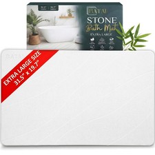 Batai Extra Large Stone Bath Mat 31.5 X 19.7 White Stone Bath Mats For