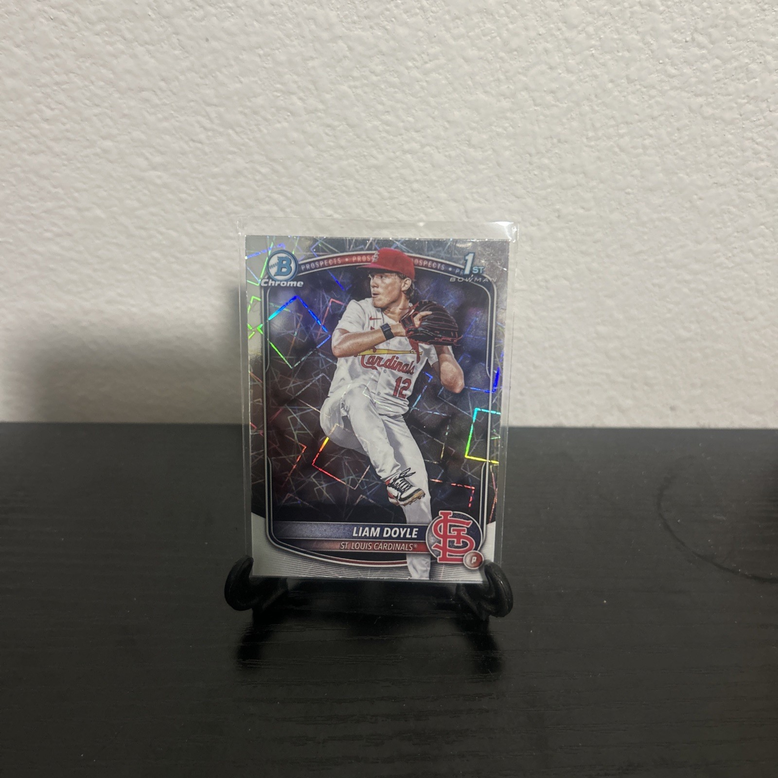 Liam Doyle 2025 Bowman Draft #BDC-12 Cardinals 1st Chrome Laser Refractor