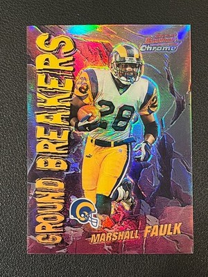 Marshall Faulk 2000 Bowman Chrome Ground Breakers Refractor Rams 