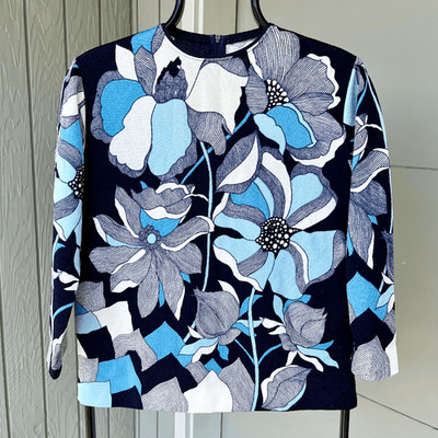 Vintage 70s Zio Luigi for Fairfield Blouse M | Psychedelic Floral Print Top