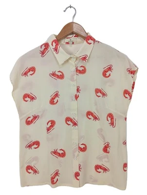 CHARLOTTE SPARRE Blouse-chemisier Dames Blouse T EU 34 blanc cassé-rouge - Photo 1/4