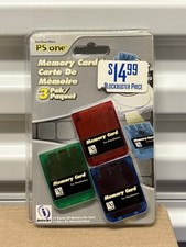 Ps One PlayStation IntrAct Memory Card 3-Pack 15 Block Multicolor New Sealed
