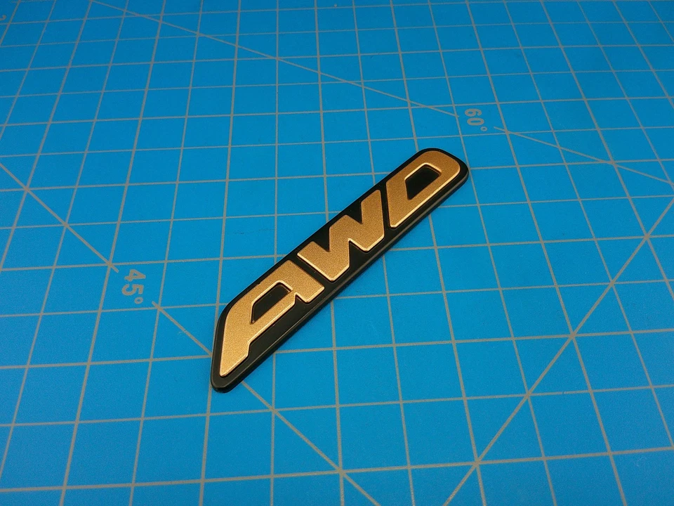 Subaru AWD Emblem Badge Gold Black Legacy 96-99 Genuine Replacement 93022ACC40 - Image 3 of 4