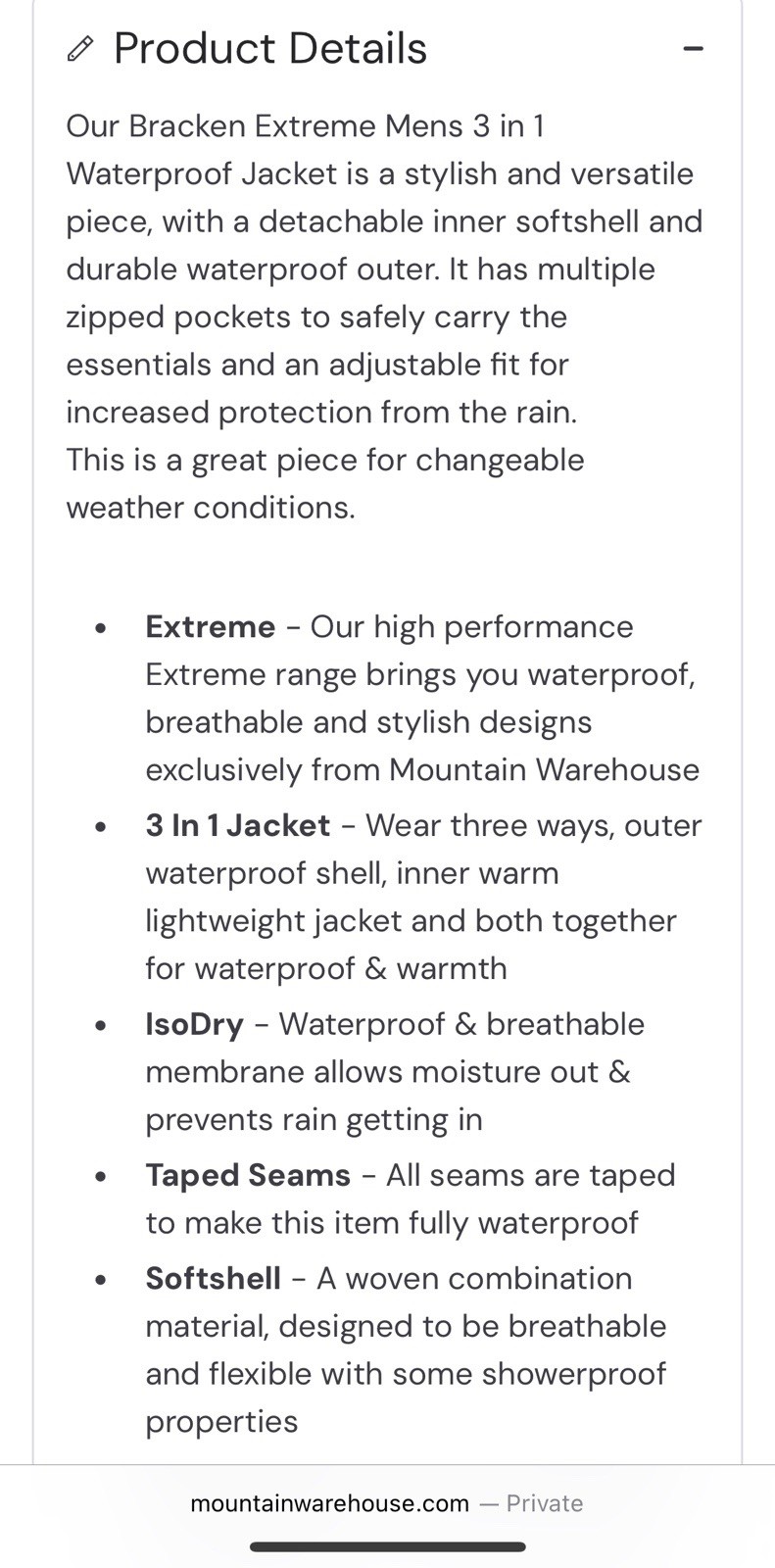New Tagged Men’s Mountain Warehouse Extreme 3 In 1 Jacket image 9