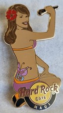 Limited Edition Maui Hard Rock Cafe HRC sexy Hula Girl with microphone pin