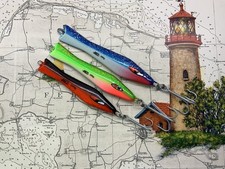 pilker set norwegen 3 Spitzköpfe 300g 250g 200g UV Farben VMC Drillinge