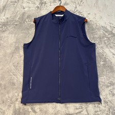 Peter Millar Dunes Vest Mens Medium Blue Softshell Full Zip Boeing Windbreaker