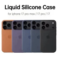 Liquid Silicone Case Cover with MagSafe & Logo For iPhone 17 Pro Max/17 Pro/17