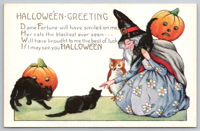 Halloween WHITNEY WH14 #4 p268 Gray Haired Witches Dame Fortune Smiled on Me
