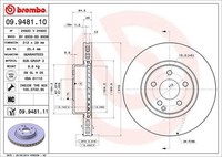 2X Brembo Bremsscheibe 09.9481.11 FüR MERCEDES-BENZ