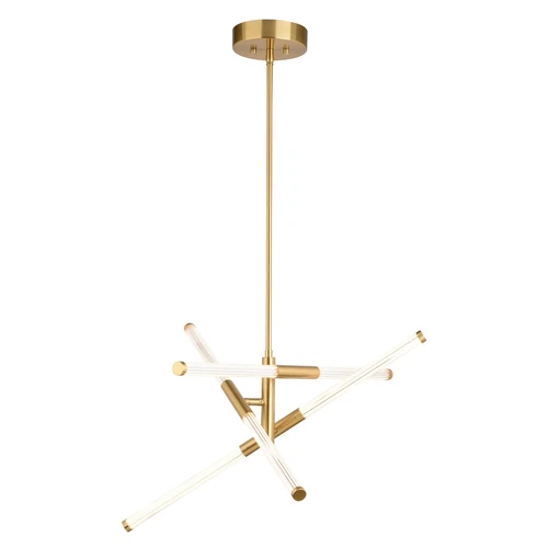 Avalon 27-in. W 6 Light LED Pendant Muted Brass - Picture 1 of 6