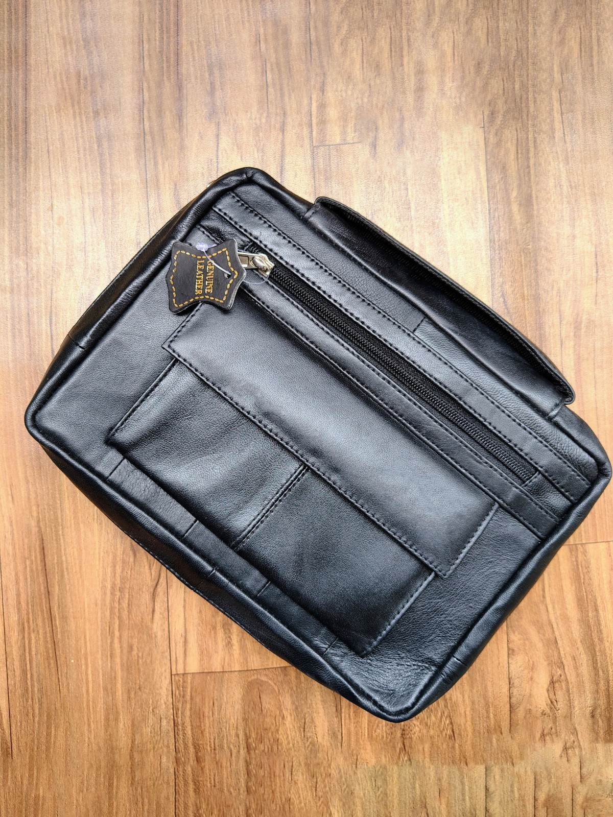 Genuine Leather Bible Cover Case Zippered Book Organizer with Handle 