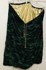   Santa  s Bag  Green With Gold Lining. Drawstring With 2 Bells New Hand Crafted