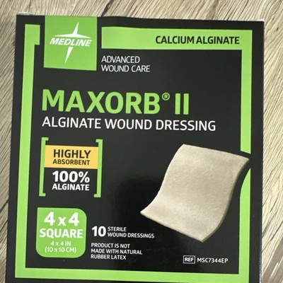 Medline Maxorb II Alginate Dressing 4x4 Inch 10 Sterile MSC7344EP
