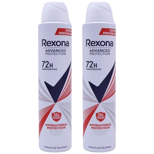 Rexona Antibacterial Protection 72 Hour Body Spray Deodorant, 6.7oz Pack of 2