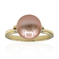 Cavill Ring 925 Sterlingsilber Vergoldet Mit 9,5Mm Rosa Ming Perle Damen