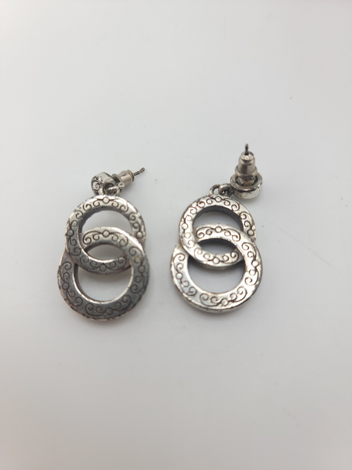 Brighton Signed Silver Tone Interlocking Circle D… - image 2