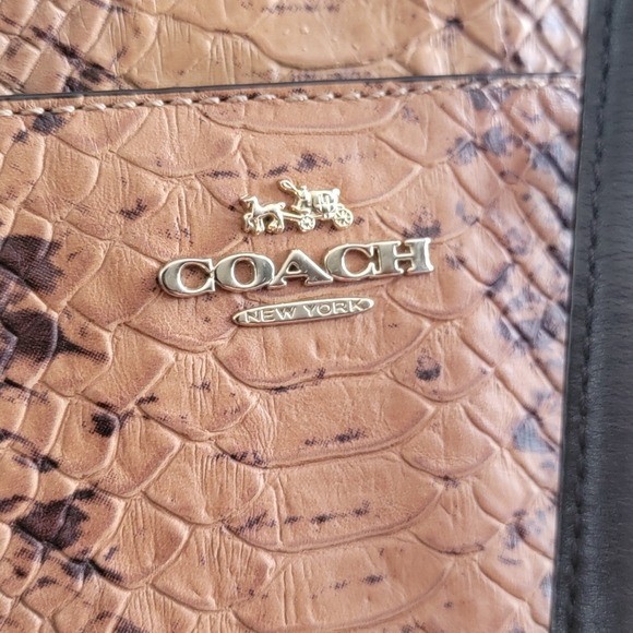 Coach F35271 Minetta Satchel Python Embossed Leather Tan Brown Crossbody Bag View 6
