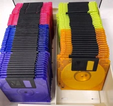 80 Blank Unused Verbatim DataLife Colors 3.5" Floppy Disks With Labels