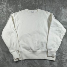 Champion Reverse Weave Sweatshirt Mens Medium White Pullover Blank Heavyweight