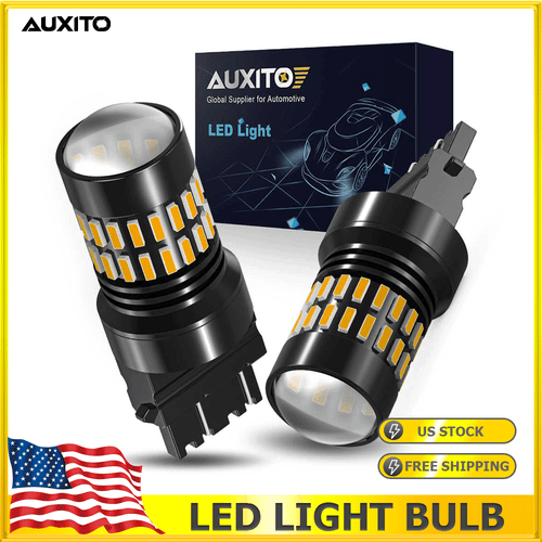 2X 3157 LED Front Turn Signal Parking Light Bulbs Amber Yellow Canbus Error Free