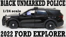 1/24 Unmarked Black Police 2022 Ford Explorer with Lights Siren SEE DESCRIPTION!
