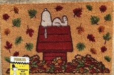 Peanuts Snoopy Falling Leaves FALL Coir Door Mat 18 X 28 NEW Fast Shipping