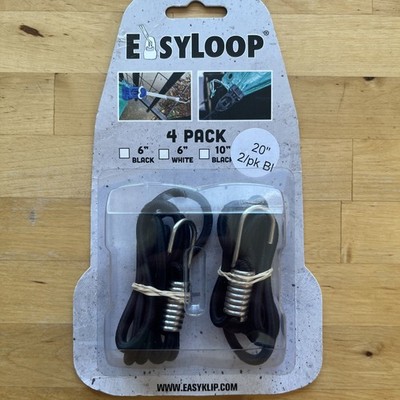 Easyklip Easyloop 20  Cord Loop Bungee 2 Pack Black NEW #29201SS