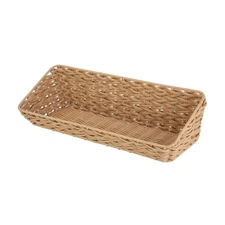 2-Pack PE Rattan Basket Organizers, 21x8.5x6 in, Beige