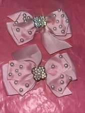 Rose Hair Bows with Pearls Hair Clips for Girls Hair Accessories 2 PCS Set New