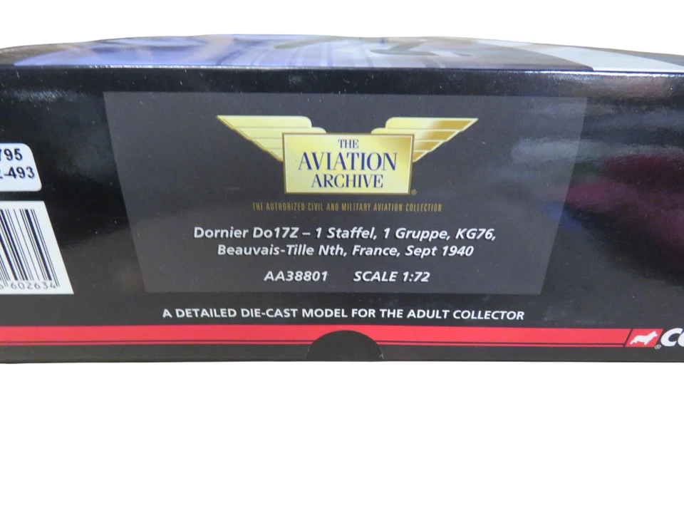 Corgi AA38801 Dornier Do17Z-1 Staffel 1 Gruppe KG76 Diecast Model Airplane 1/72 - Image 2 of 4