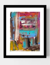 GUAJARDO Original Abstract Expressionism Peace 12X9 Paper Signed Art