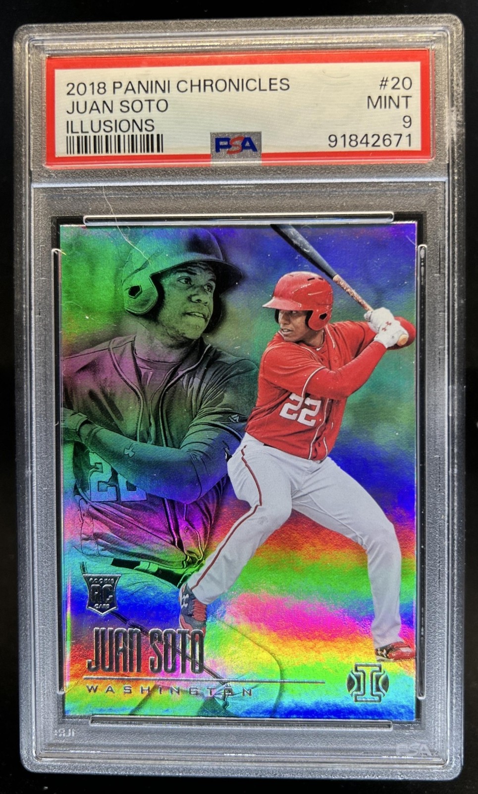 2018 Chronicles Juan Soto Illusions Rookie RC #20 PSA 9 MINT Nationals
