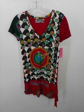 Abito Desigual rosso taglia media stampato cambio lunghezza ginocchio manica corta usato