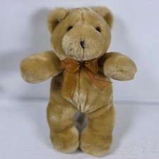 Toys R Us Animal Alley Brown Teddy Bear Bow Plush Toy 2000 Vintage Exclusive