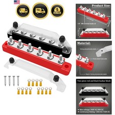 Battery Terminal Block Power Distribution Terminal Strip Car Boat Marine 10 P...