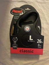 Flexi CL30T8.250.S Retractable Dog Leash Tape 26 Feet - Black