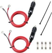 12V 24V Heavy Duty 16 AWG 15A 20A Male Plug Cigarette Lighter Adapter 2 Pack 