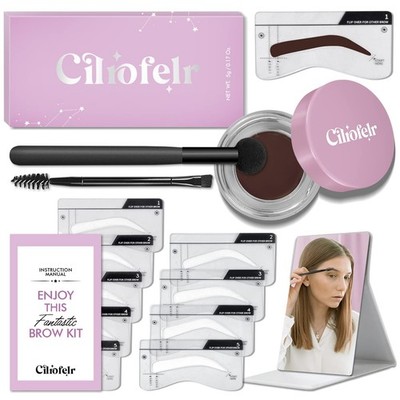 Cilrofelr Eyebrow Stamp Stencil Kit, Eyebrow Stamp and Shaping Kit, Brow Trio...